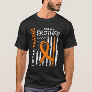 Camiseta Eu Visto Laranja Para Meu Irmão Leucemia Sensibili