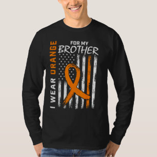 Camiseta Eu Visto Laranja Para Meu Irmão Leucemia Sensibili