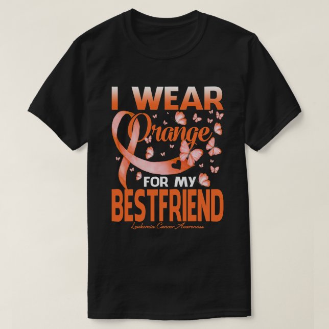 Camiseta Eu Visto Laranja Para Meu Melhor Amigo, Leucemia C (Frente do Design)
