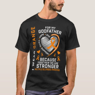 Camiseta Eu Visto Laranja Para Meu Padrinho Esclerose Múlti
