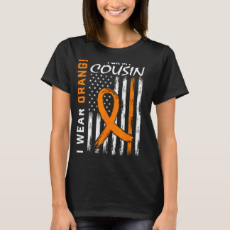 Camiseta Eu Visto Laranja Para Meu Primo Leucemia Sensibili
