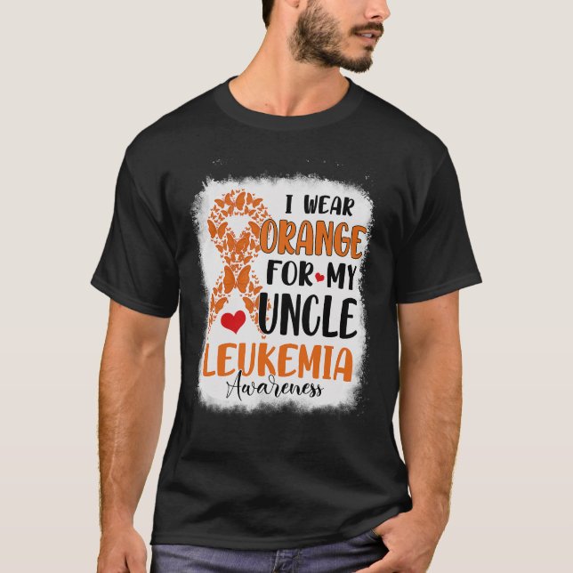Camiseta Eu Visto Laranja Para Meu Tio Leucemia, Monte De C (Frente)