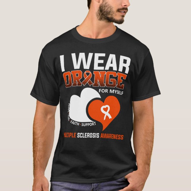 Camiseta Eu Visto Laranja Para Mim Mesma Esclerose Múltipla (Frente)