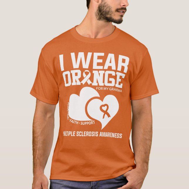 Camiseta Eu Visto Laranja Para Minha Avó Esclerose Múltipla (Frente)