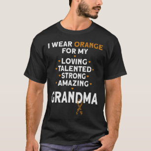 Camiseta Eu Visto Laranja Para Minha Avó Leucemia Sensibili