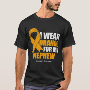 Camiseta Eu Visto Laranja Para Minha Consciência Da Leucemi