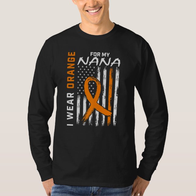 Camiseta Eu Visto Laranja Para Minha Esclerose Múltipla Da  (Frente)