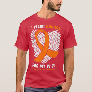 Camiseta Eu Visto Laranja Para Minha Esposa MS Esclerose Mú