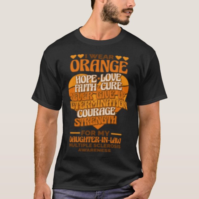 Camiseta Eu Visto Laranja Para Minha Filha Em Lei Múltipla (Frente)