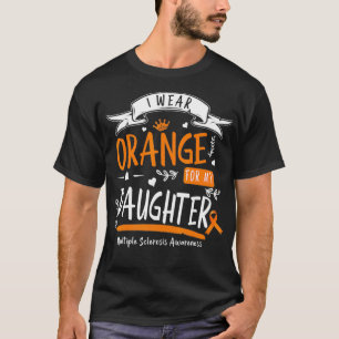 Camiseta Eu Visto Laranja Para Minha Filha Esclerose Múltip