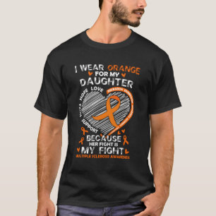 Camiseta Eu Visto Laranja Para Minha Filha Esclerose Múltip