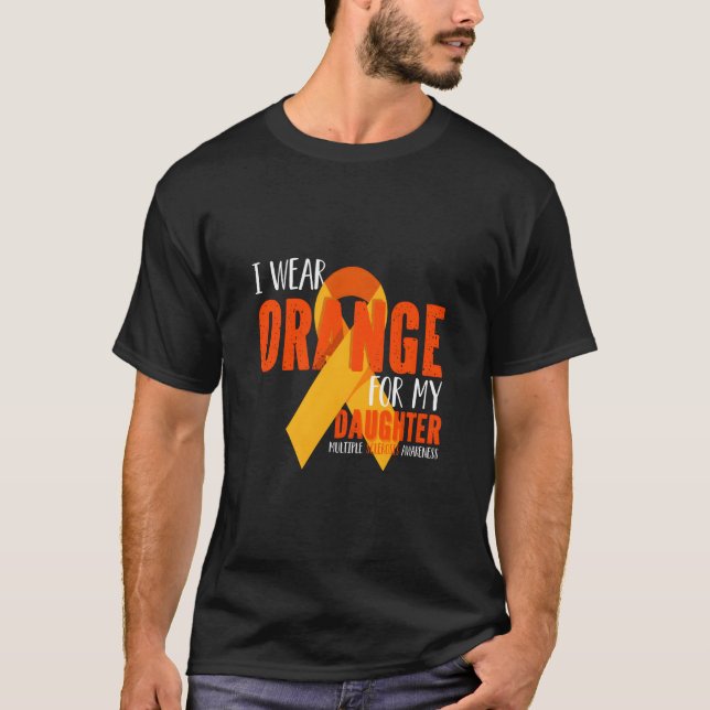 Camiseta Eu Visto Laranja Para Minha Filha Esclerose Múltip (Frente)