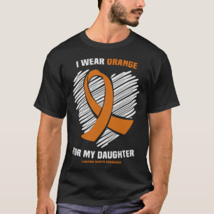 Camiseta Eu Visto Laranja Para Minha Filha, Leucemia Cancer
