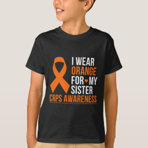 Camiseta Eu Visto Laranja Para Minha Irmã Rsd Crps Sensibil
