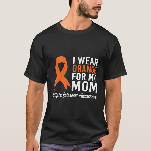 Camiseta Eu Visto Laranja Para Minha Mãe Esclerose Múltipla (Frente)