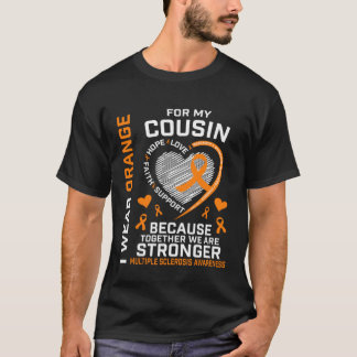 Camiseta Eu Visto Laranja Para Minha Prima MS Esclerose Múl