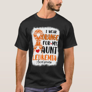 Camiseta Eu Visto Laranja Para Minha Tia Leucemia Mês De Co