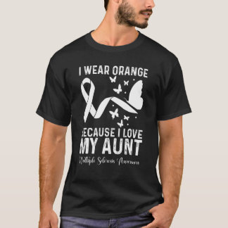 Camiseta Eu Visto Laranja Para Minha Tia Sra. Esclerose Múl