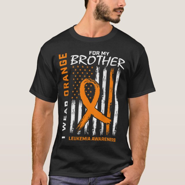 Camiseta Eu Visto Laranja Para O Irmão Leucemia Sensibiliza (Frente)