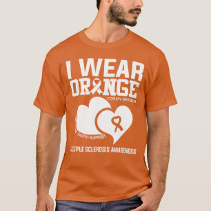 Camiseta Eu Visto Laranja Para O Meu Avô Esclerose Múltipla