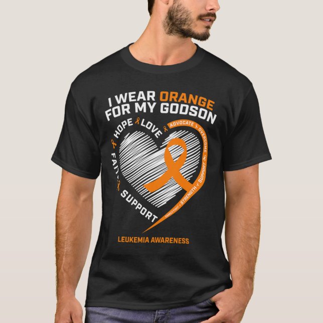 Camiseta Eu Visto Laranja Para O Meu Cancer De Leucemia Do  (Frente)