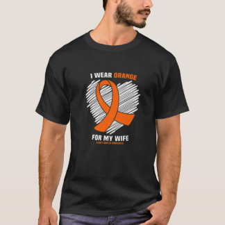 Camiseta Eu Visto Laranja Para O Meu Cancer de rim Esposa
