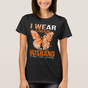Camiseta Eu Visto Laranja Para O Meu Câncer de rim Marido A