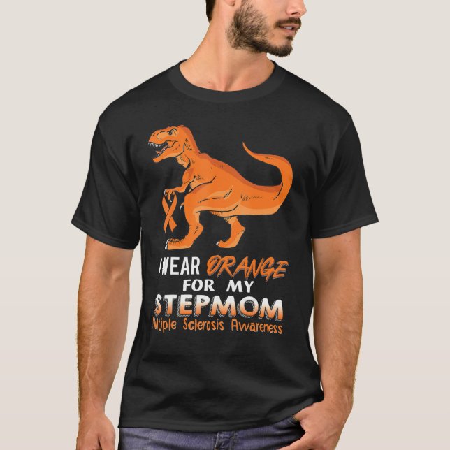 Camiseta Eu Visto Laranja Para O Meu Dinossauro Da Stepmmmm (Frente)