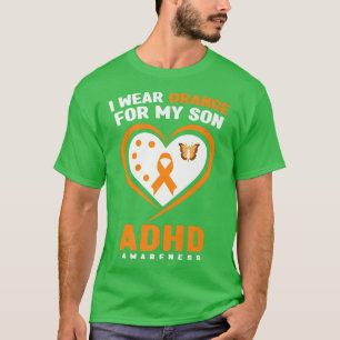Camiseta Eu Visto Laranja Para O Meu Filho DDA Consciência