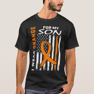 Camiseta Eu Visto Laranja Para O Meu Filho Leucemia Consciê