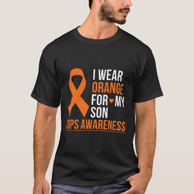Camiseta Eu Visto Laranja Para O Meu Filho Rsd Crps Mês De  (Frente)