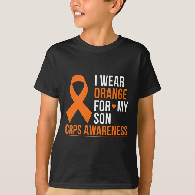 Camiseta Eu Visto Laranja Para O Meu Filho Rsd Crps Mês De  (Frente)