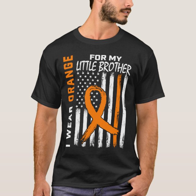 Camiseta Eu Visto Laranja Para O Meu Irmão Leucemia Conscie (Frente)