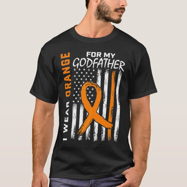Camiseta Eu Visto Laranja Para O Meu Padrinho Sensibilizar  (Frente)