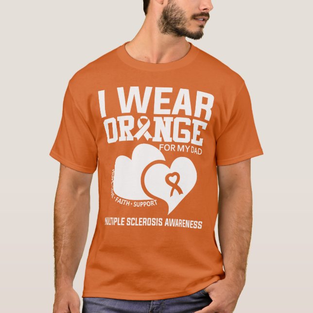 Camiseta Eu Visto Laranja Para O Meu Pai Esclerose Múltipla (Frente)