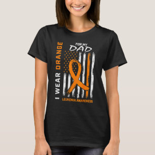 Camiseta Eu Visto Laranja Para O Meu Pai Leucemia Conscient