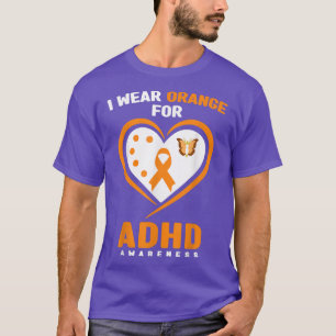 Camiseta Eu Visto Laranja Para Sensibilização para o TDAH