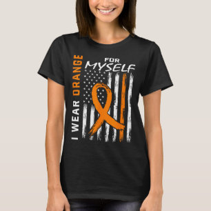 Camiseta Eu Visto Laranja Por Mim Própria Leucemia Cancer N