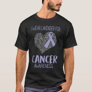 Camiseta Eu Visto Lavanda Para A Fita Do Cancer De Consciên