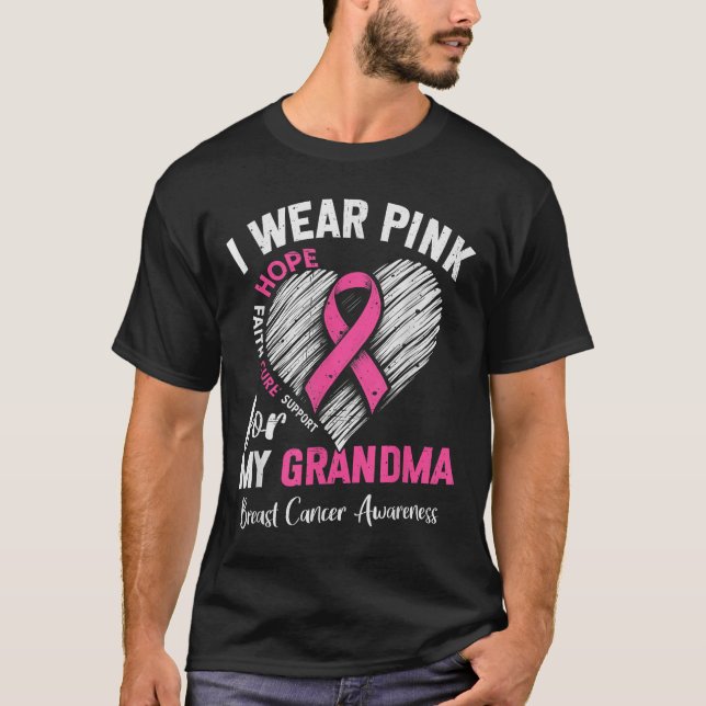 Camiseta Eu Visto Nk Para A Minha Avó Cancer Da Mama Cardía (Frente)