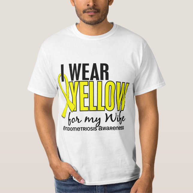Camiseta Eu visto o amarelo para minha endometriose da (Frente)