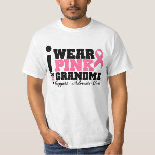 Camiseta Eu visto o apoio cor-de-rosa da fita para minha