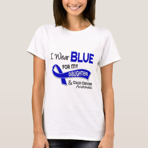 Camiseta Eu visto o azul para meu cancro do cólon da filha