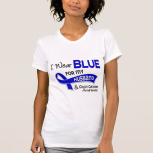 Camiseta Eu visto o azul para meu cancro do cólon do marid