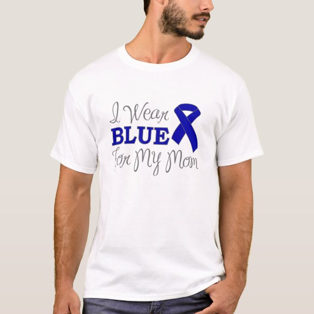 Camiseta Eu visto o azul para minha mamã (a fita azul da (Frente)