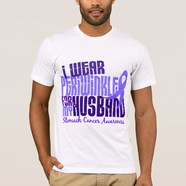 Camiseta Eu visto o cancer de estômago do marido 6,4 da (Frente)