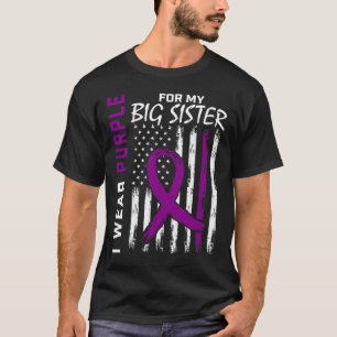Camiseta Eu Visto o Câncer de pâncreas Roxo da Irmã Grande
