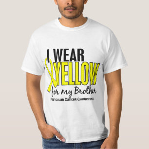 Camiseta Eu visto o cancer Testicular do irmão 10 amarelos