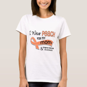 Camiseta Eu visto o cancer uterina da mamã do pêssego 42