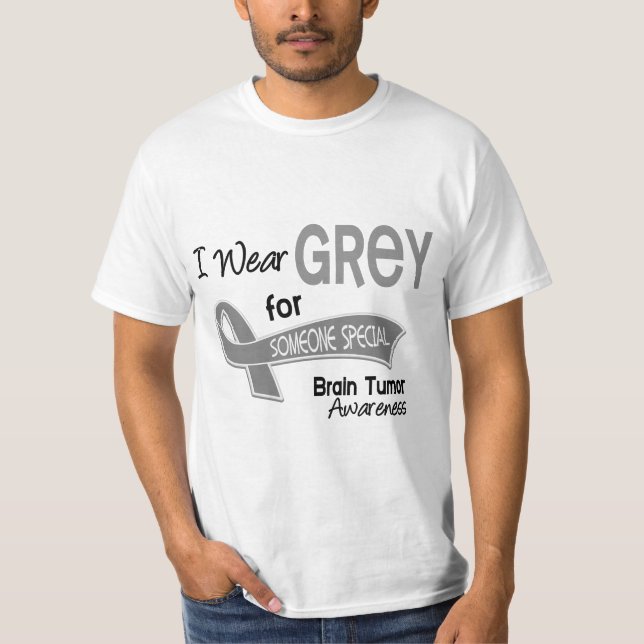 Camiseta Eu visto o cinza para alguém o tumor cerebral 42 (Frente)